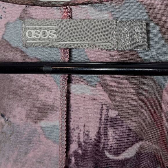 ASOS Women's Pink and Grey Iris Soft Midi Dress size 10 US - Picture 5 of 6